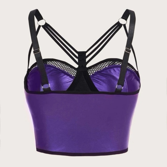 Colorblock PU Cami Top - Picture 2 of 5